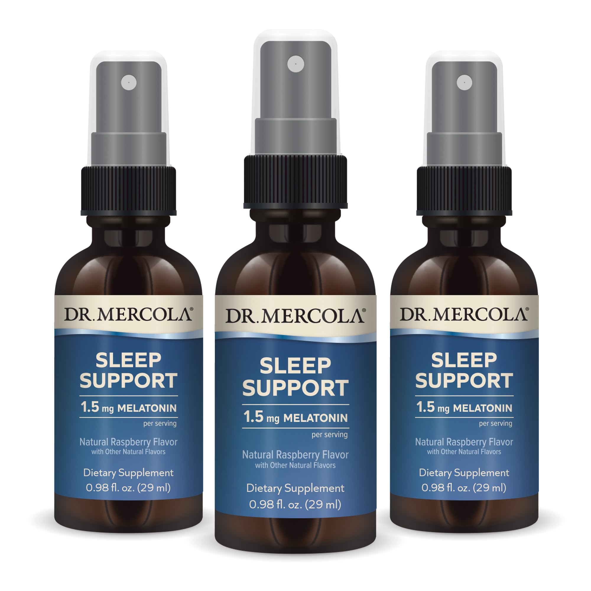 Dr. Mercola Sleep Support with Melatonin Spray, 0.98 fl oz, 3 Pack
