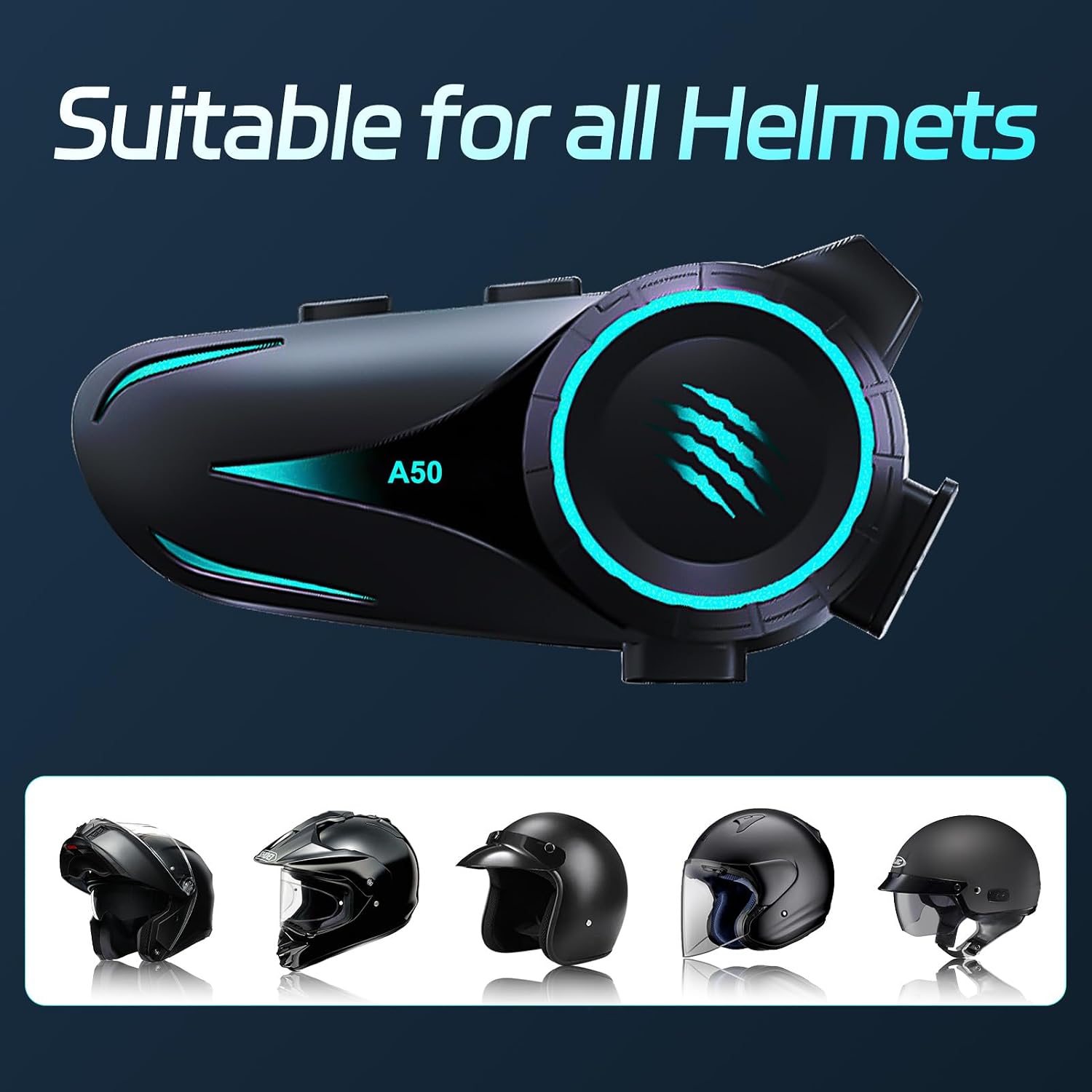 Motorcycle Helmet Bluetooth Headset Speaker,Outdoor Helmet Headphones with Noise Cancellation Ultra-Thin Wireless Bluetooth Headphones Riding/Skiing/Sport 1000mAh