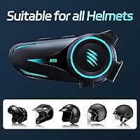 Vista 6 de Casco de motocicleta Bluetooth con altavoz para casco de exterior, con cancelación de ruido, auriculares inalámbricos Bluetooth ultrafinos