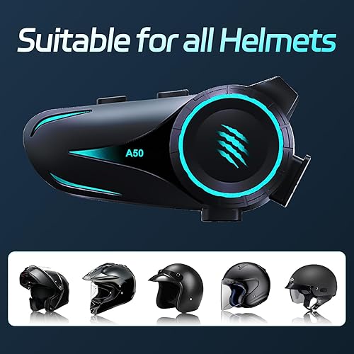 Miniatura 6 de Casco de motocicleta Bluetooth con altavoz para casco de exterior, con cancelación de ruido, auriculares inalámbricos Bluetooth ultrafinos para