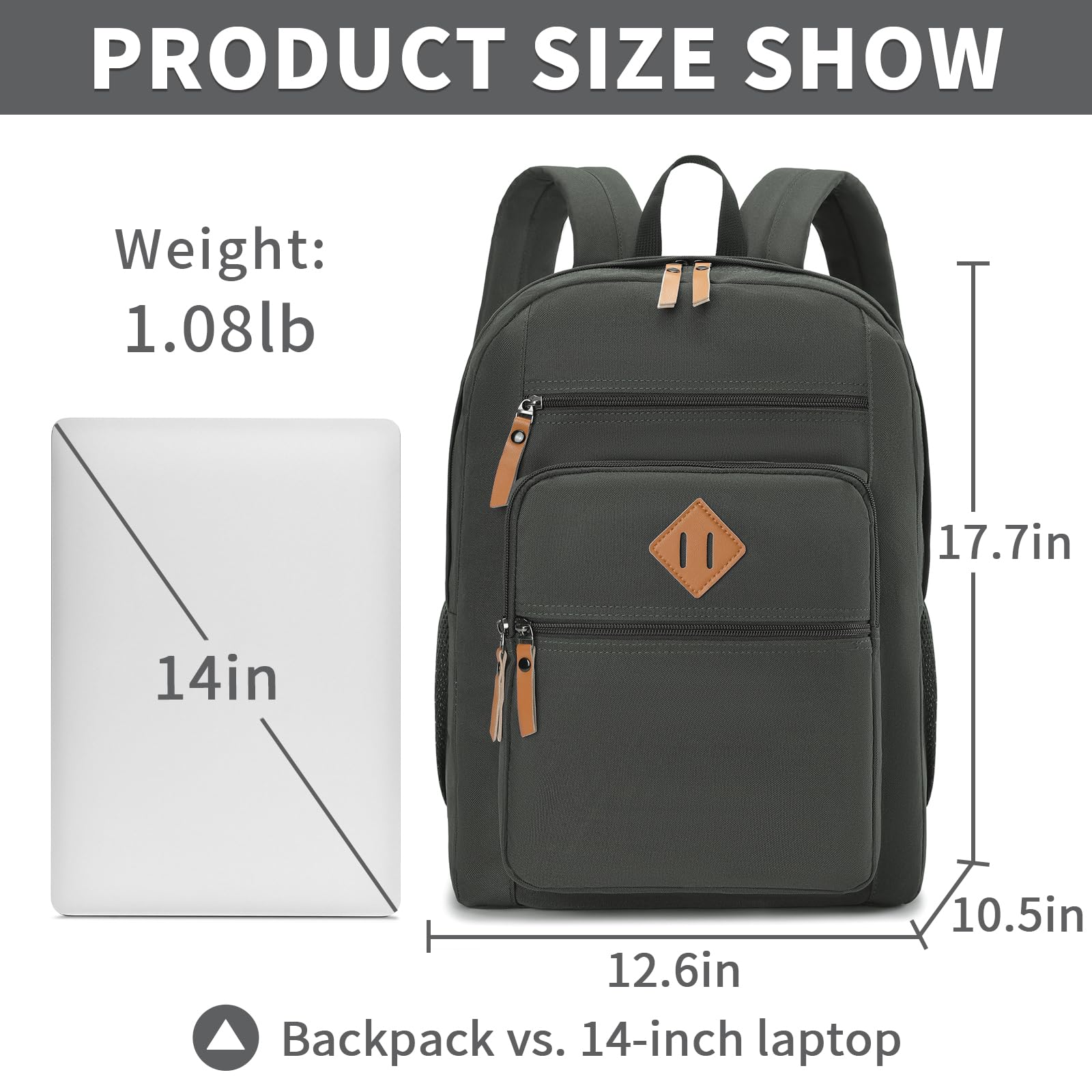 YGR Mochila de viaje para laptop para hombres y mujeres, mochila de computadora con puerto de carga USB para deportes, trabajo, universidad