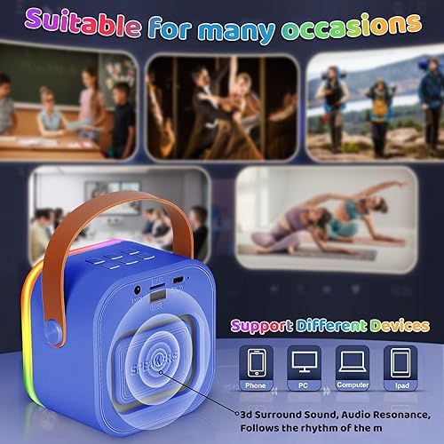 Vista 14 de Mini máquina de karaoke para niños, juguetes para niñas, micrófono inalámbrico de karaoke para niños de 4, 5, 6, 7, 8, 9, 10, 11, 12 años, regalos