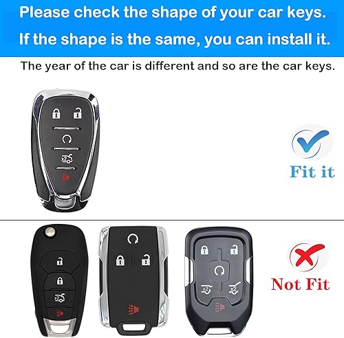 Miniatura 2 de Kirsnda Funda para llavero compatible con Chevrolet funda de TPU suave con 5 botones compatible con Malibu Camaro Blazer Cruze Sonic Volt Equinox