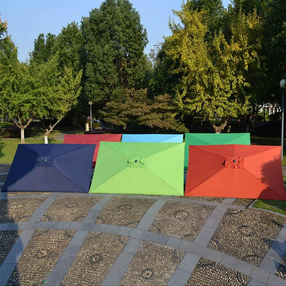 Zapasowy Baldachim do Parasola Ogrodowy Prostokątny 300x200 cm, 6 Żeber Pokrowiec na Parasol Przeciwsłoneczny do Zewnątrz i Patio