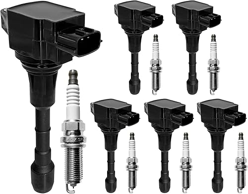 Bobina de encendido UF550 y bujías compatibles con Infiniti FX35 G35 Q50 QX60 Nissan Murano Maxima Pathfinder Altima Quest 3.5L V6 y más reemplazos
