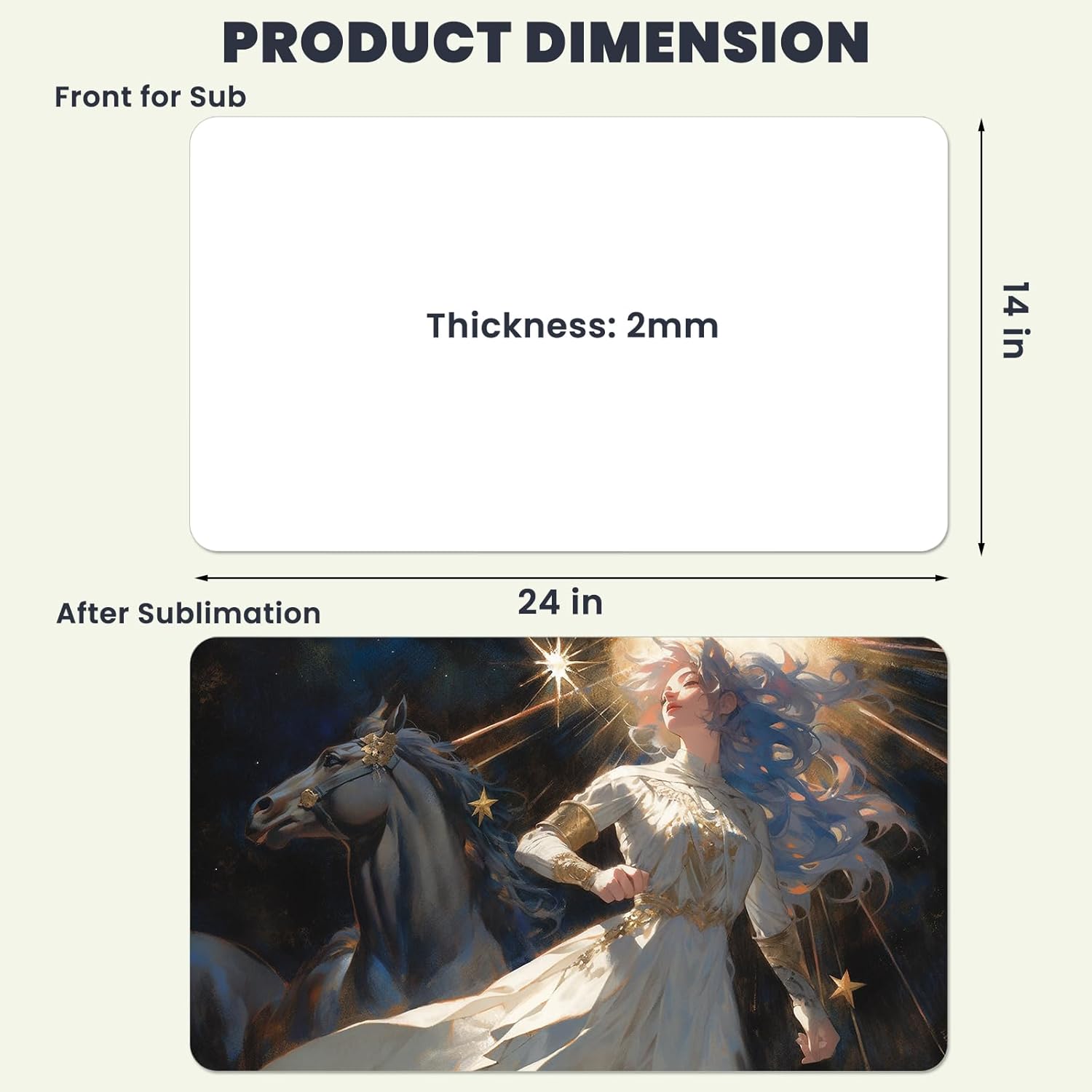 12 Pcs Sublimation Playmat Mouse Pad Blanks 24"x14" Large Desk Mat Sublimation Mousepad Blanks Bulk for Heat Press Printing Custom Design Gifts Non-Slip Rubber Base