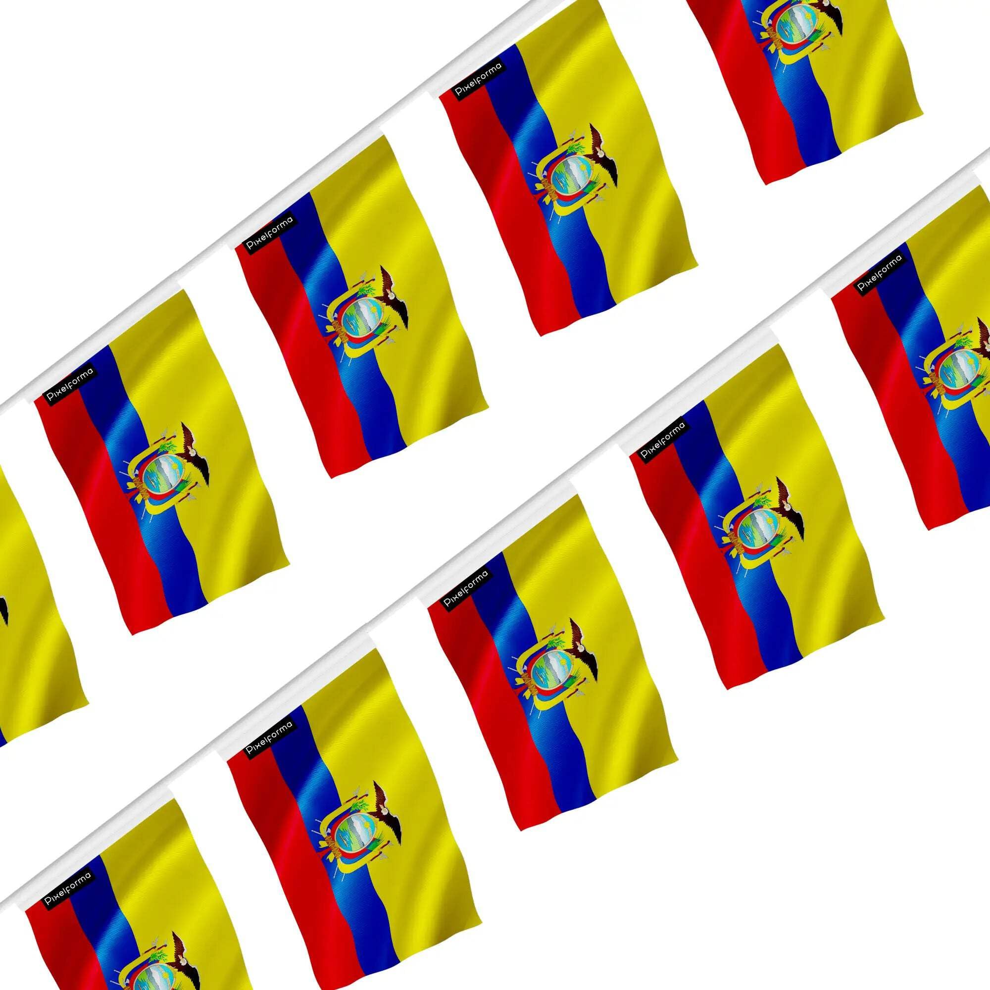 Guirlande drapeau Équateur 14x21cm pavillon décoration fête de 20 pièces