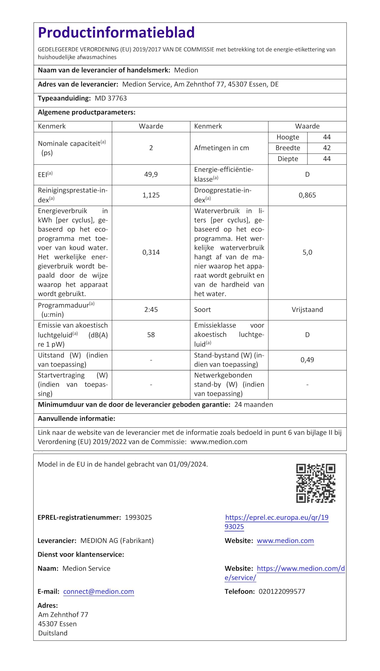MEDION Mini Geschirrspüler DWT20 Tischgeschirrspüler 2 Maßgedecke freistehend silber