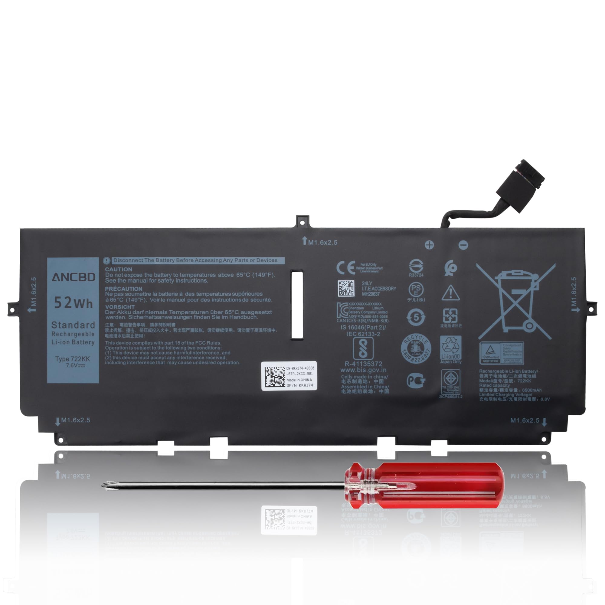 Amazon.com: ANCBD 722KK Laptop Battery Replacement for Dell XPS 13