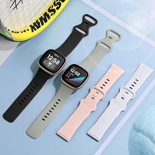 Miniatura 39 de Getino Compatible con Fitbit Sense 2/Sense Bands/Versa 4/Versa 3 bandas para mujeres y hombres, accesorios deportivos de silicona, correa para reloj