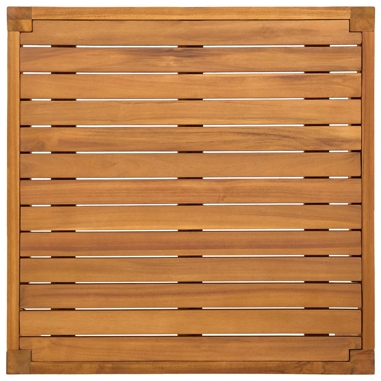 Stół ogrodowy z litego drewna akacjowego, naturalny, 60 x 60 x 30 cm, odporny na warunki atmosferyczne, meble outdoorowe na taras, balkon, werandę, wytrzymały element wypoczynkowy z olejowaną