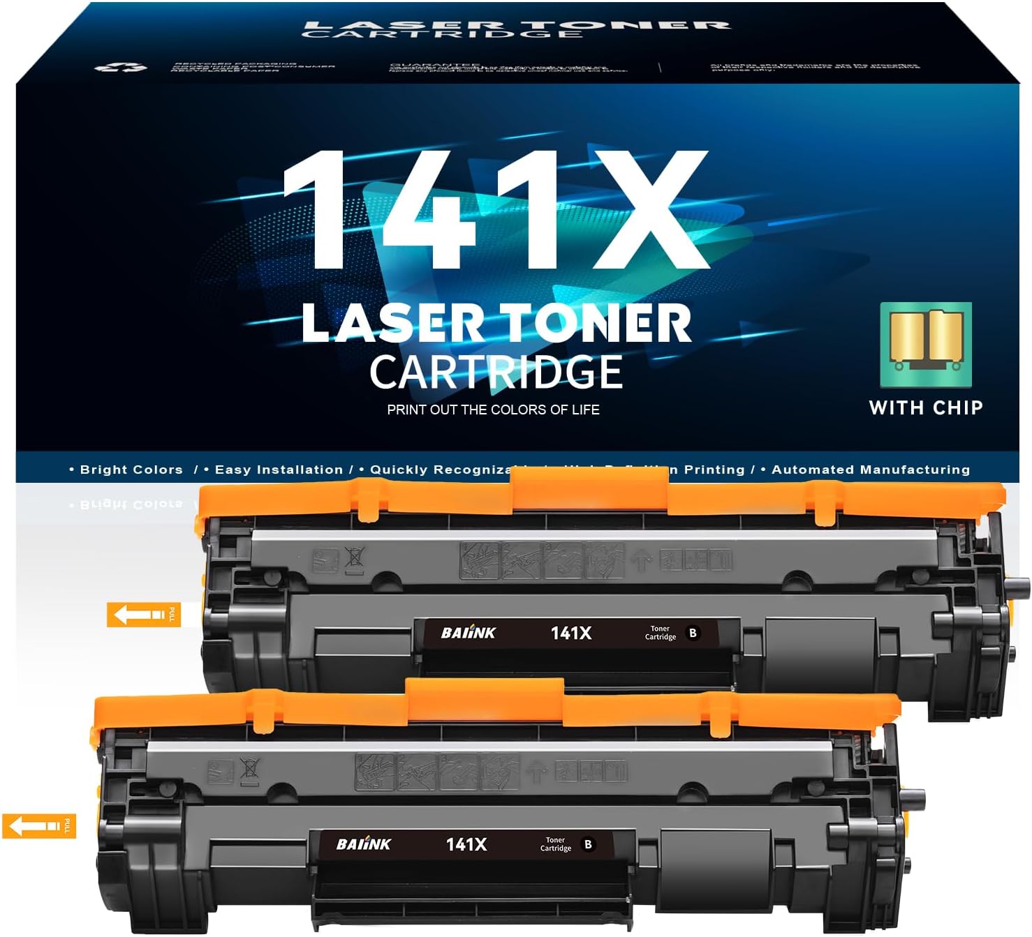 Compatible 141X Black Toner Cartridge with Chip for HP 141A W1410A 141X W1410X
