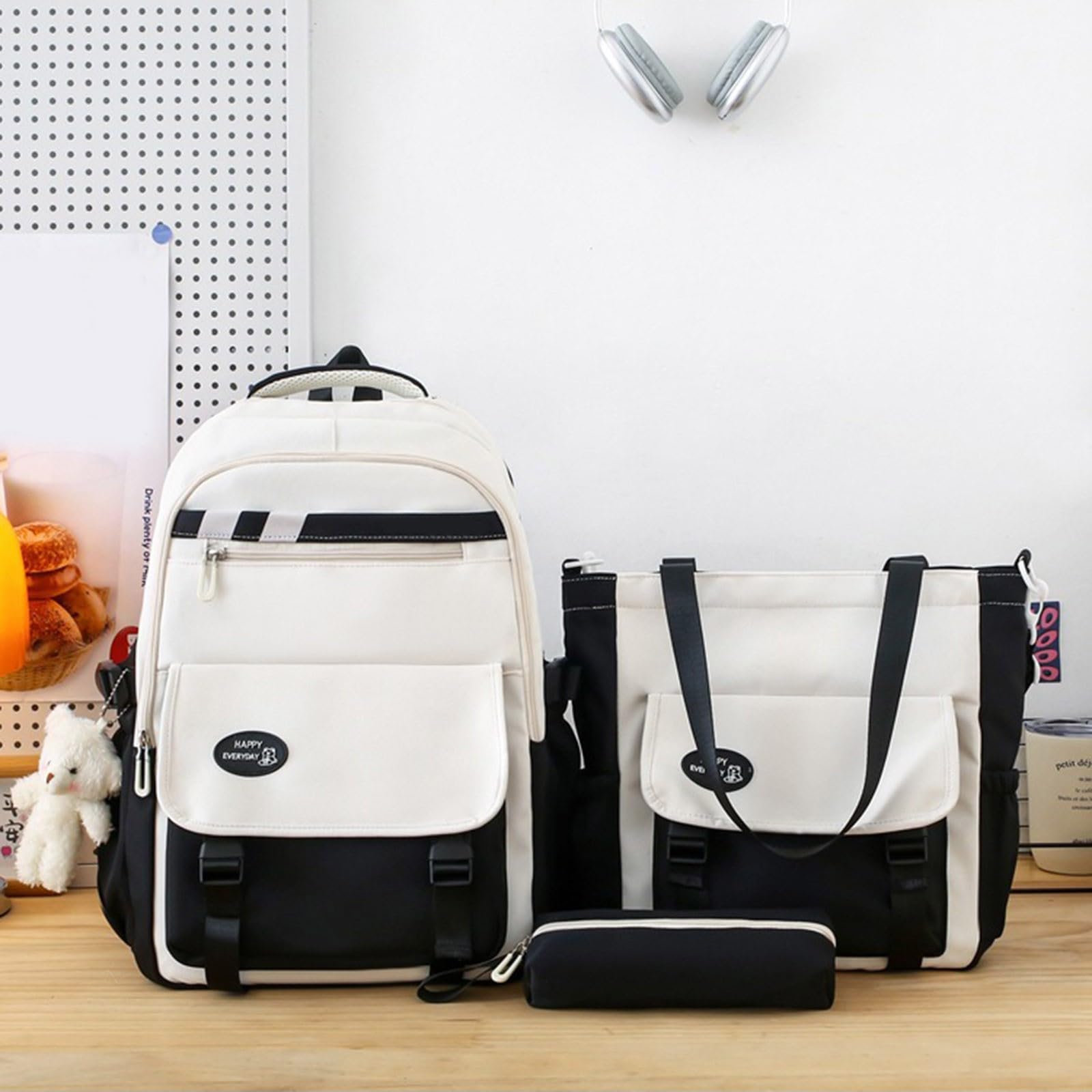 Generico Set Zaino Scuola Ragazza Grande Capacità Casual | Zainetto Studente con Design Colorato, Multiaccessori e Spazioso, Ideale per Scuola Media, Superiori e Università
