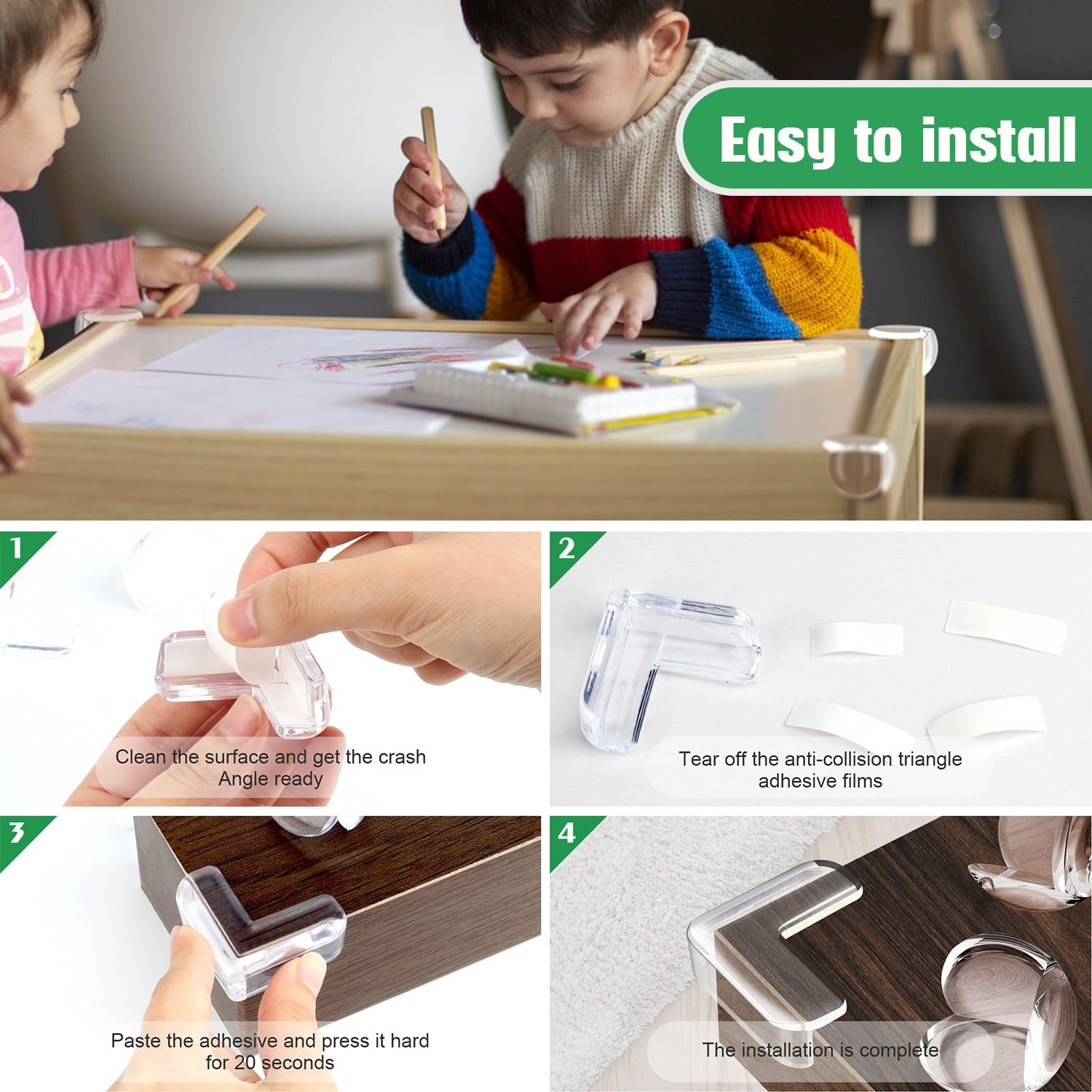 18 Stück Baby Eckenschutz - Selbstklebende Kantenschutz Für Möbel Transparent