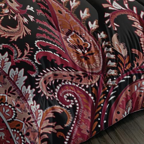 Miniatura 4 de AILONEN Juego de edredón con diseño de rosa roja y pintura al óleo 3D, tamaño individual, juego de ropa de cama con patrón de rosa 3D del amor para