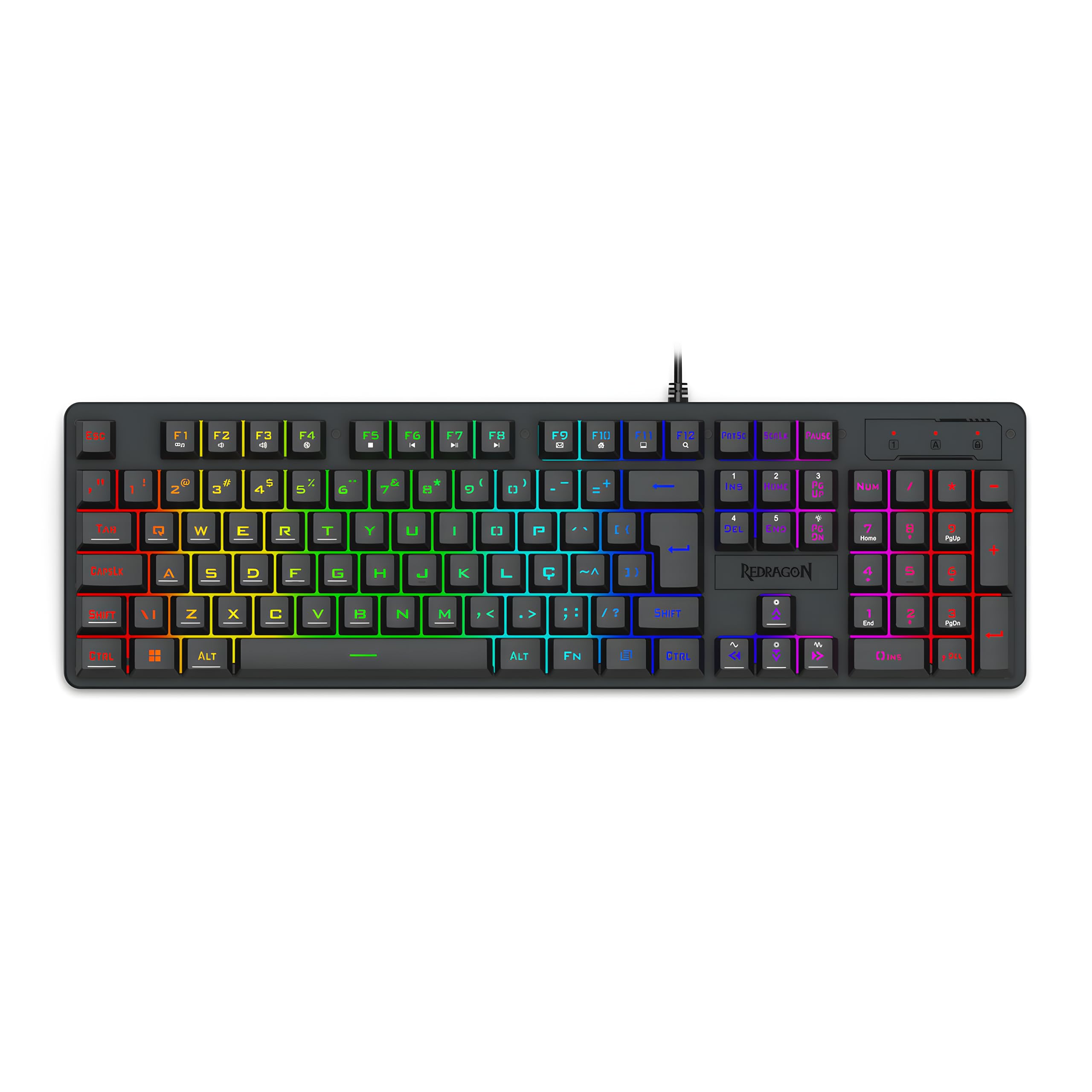 Teclado Membrana Gamer Redragon Netherbane K521-RGB USB Preto