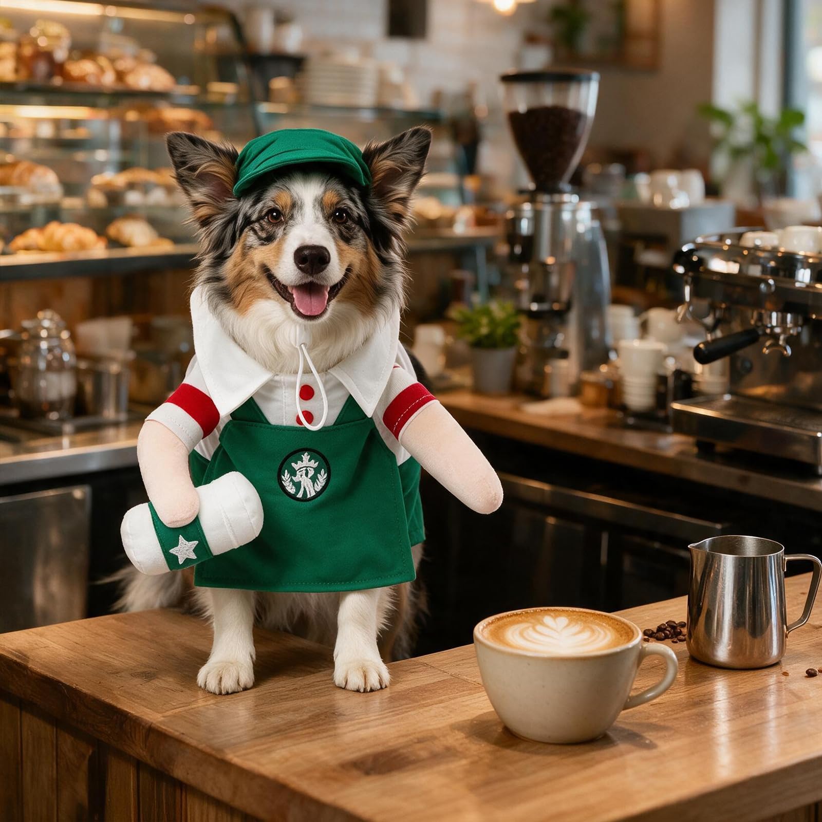 DELIFUR Costume per cani di piccola taglia, per Halloween, da caffetteria, taglia S