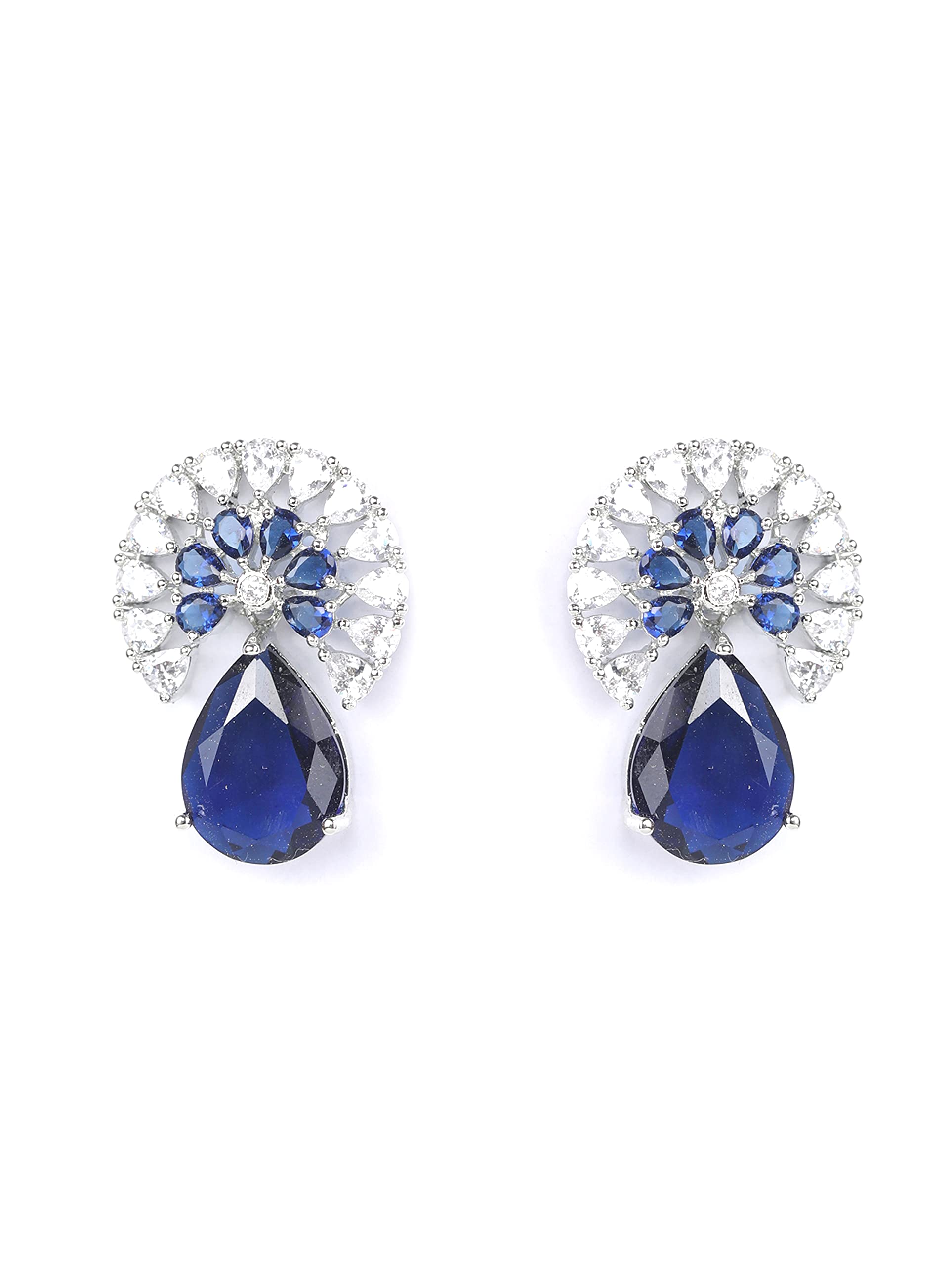 Priyaasi Brass with Diamond Traditional Earring for Women, Silver (B09GPM5KWH) Amazon Price History, Amazon Price Tracker