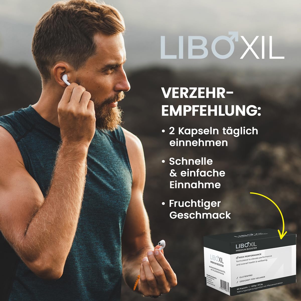 Kapseln hochdosiert - Premium Lust Kapsel für den aktiven Mann - innovativer Männer Complex mit Arginin, Maca, Guarana - Formel für männliche Lust - vegan Men Supplement (3 x 60 Kapseln)