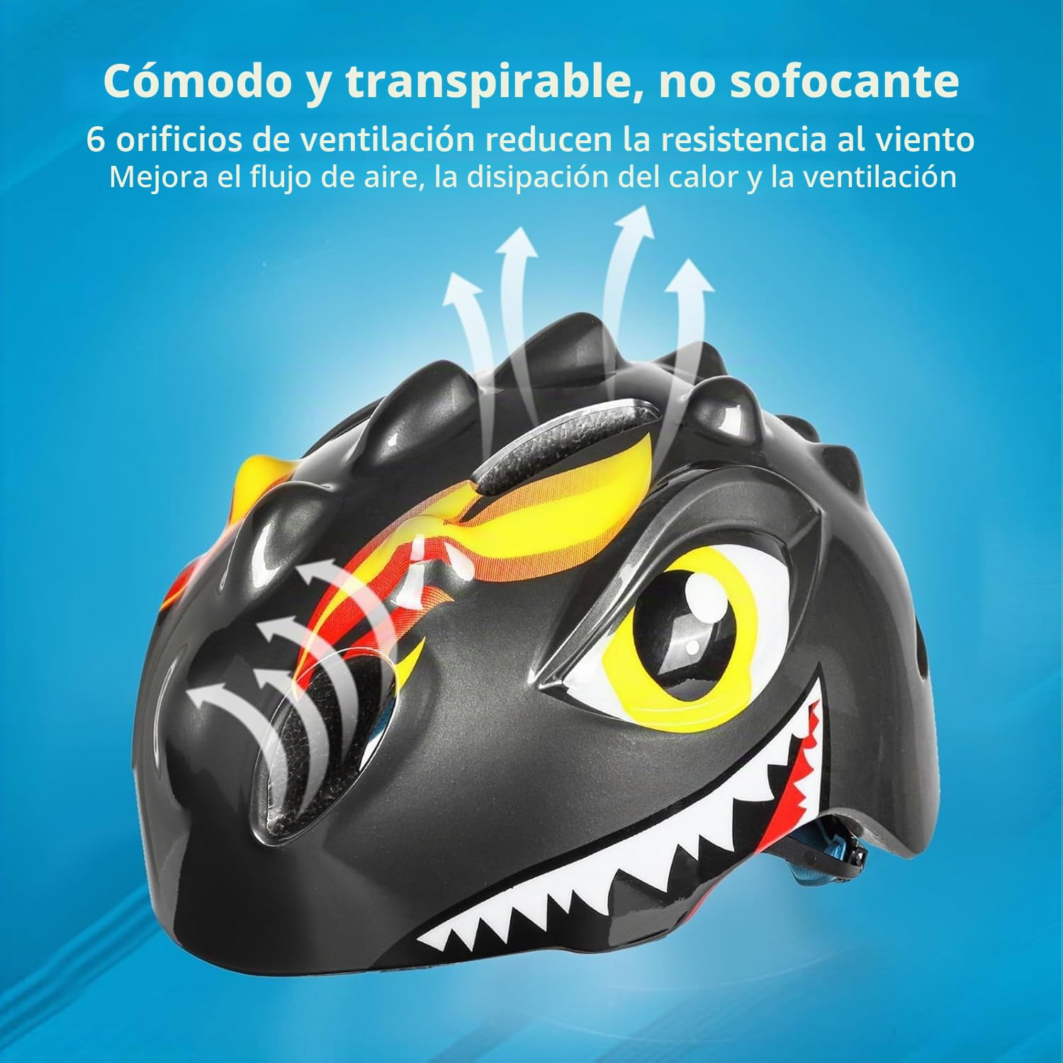 Casco de bicicleta para niños con luz LED, bonito casco de seguridad de dinosaurio 3D para niñas, niños de 3 a 8 años, ajustable y transpirable para niños, para bicicleta, monopatín, patinaje, patinaje
