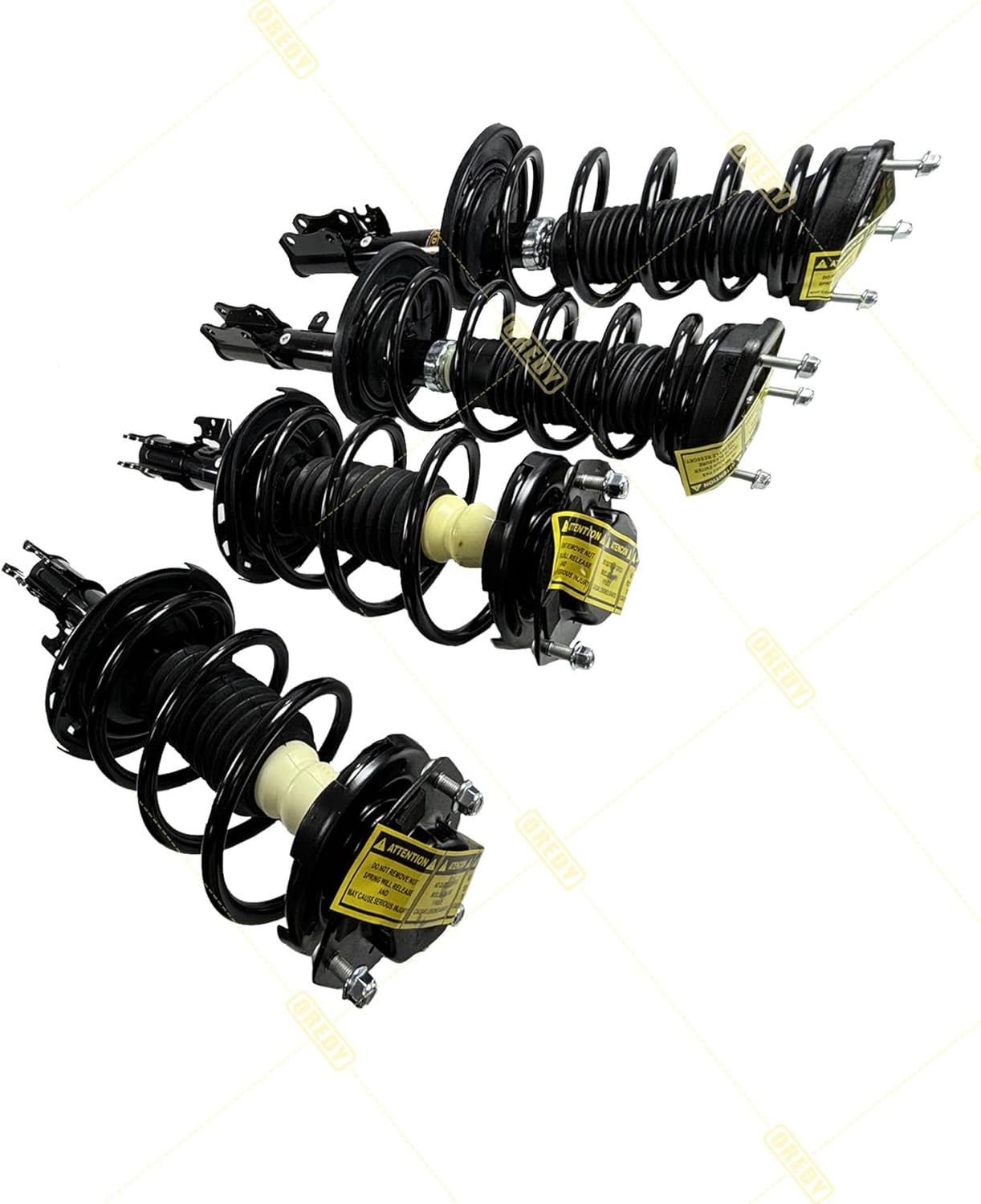 OREDY Front + Rear Complete Coil Spring Strut for 2004 2005 2006 Toyota Camry Solara Lexus ES330 Shock Absorber Assembly 4pcs - 172206 172205 172208 172207