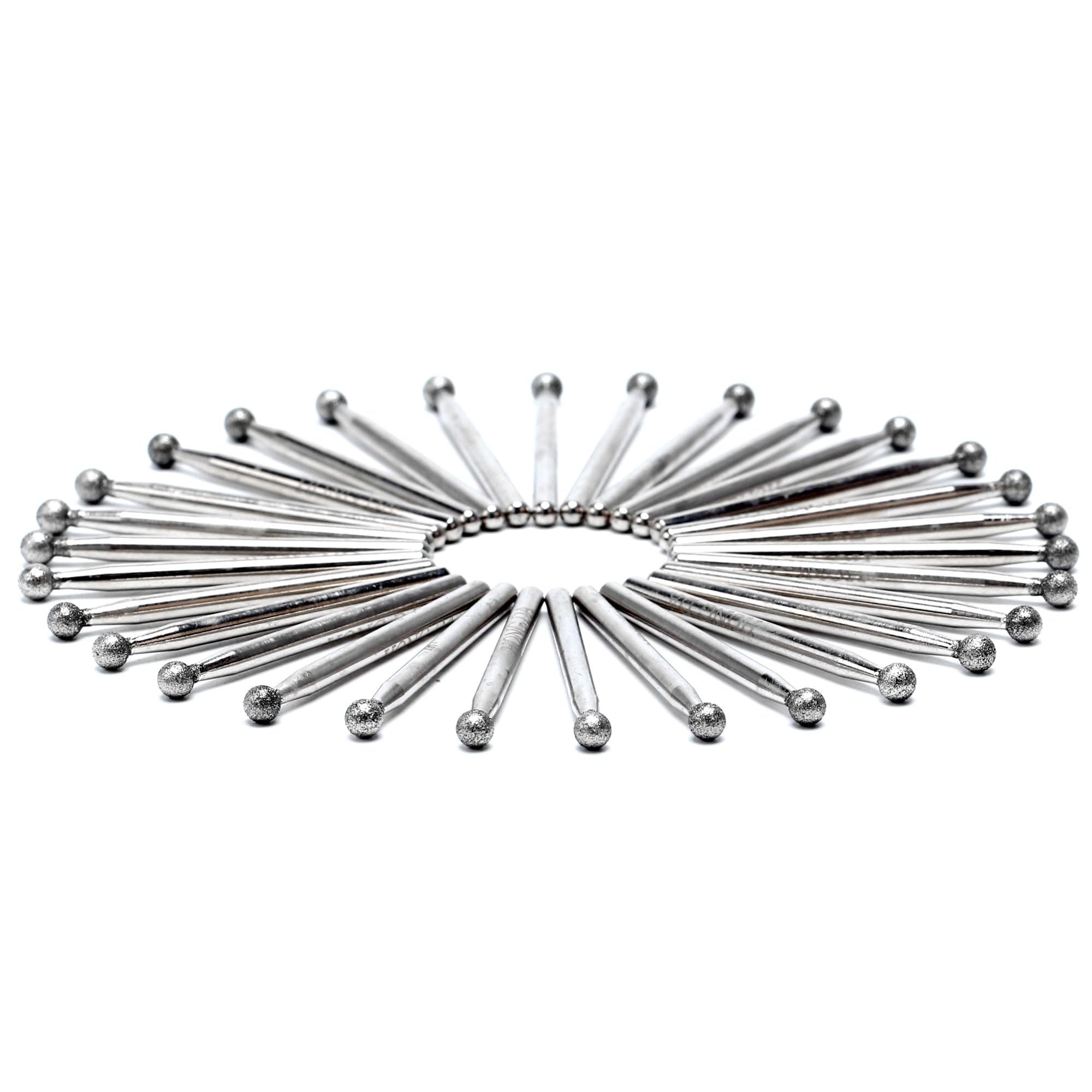 ILOVETOOL 30Pcs Ball Shape 4mm Diamond Burr Diamond Mounted Grinding Burs Stone Carving Set for Rotary Tools — Amazon image 6