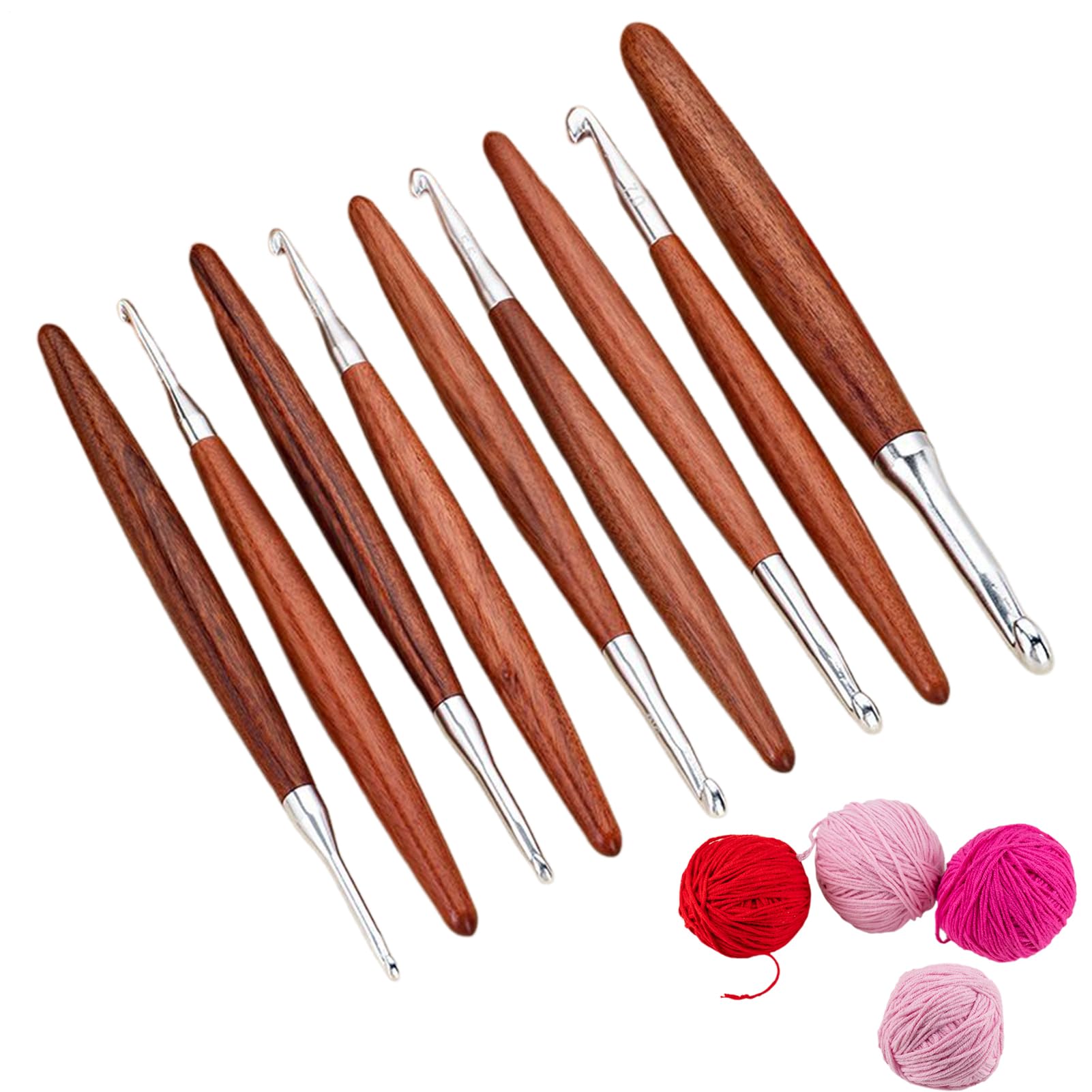Ganchillo ergonómico Bexdug de madera para tejer sin dolor corporal proyectos de punto 8