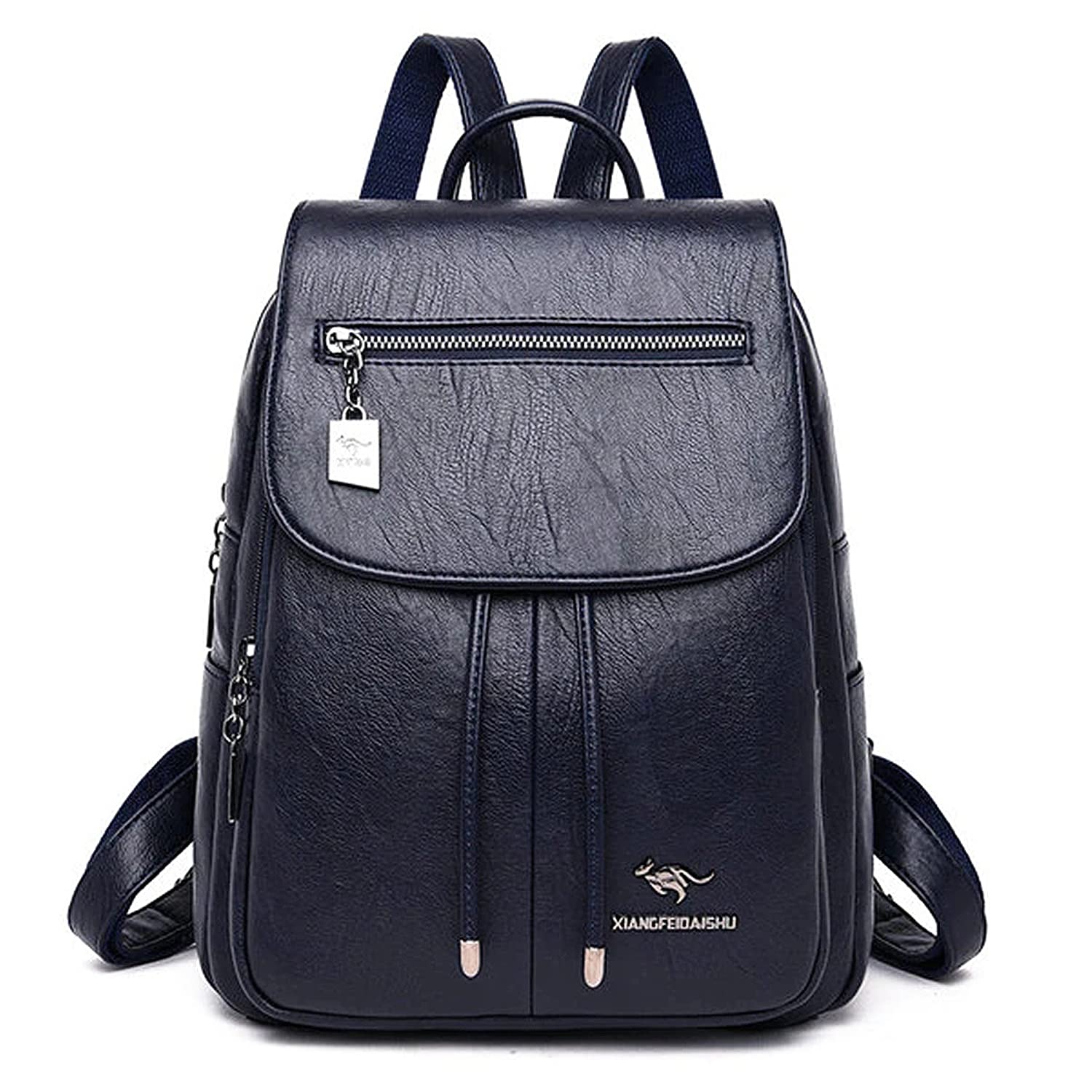 INKMILAN Womens Jiggeh Travel Backpack for Teenage Girls, Soft PU Leather Double Shoulder Bag, Simple Fashion Vintage Leisure Casual Bag for Collage Ladies (Navy Blue) (B0BQZ415RN) Amazon Price History, Amazon Price Tracker