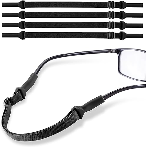 Vista 12 de lvvfit Adjustable Glasses Strap, No Tail Adjustable Eyewear Retainer Glasses Straps, Sunglasses Straps for Men,Women,kids (4pcs Pink)