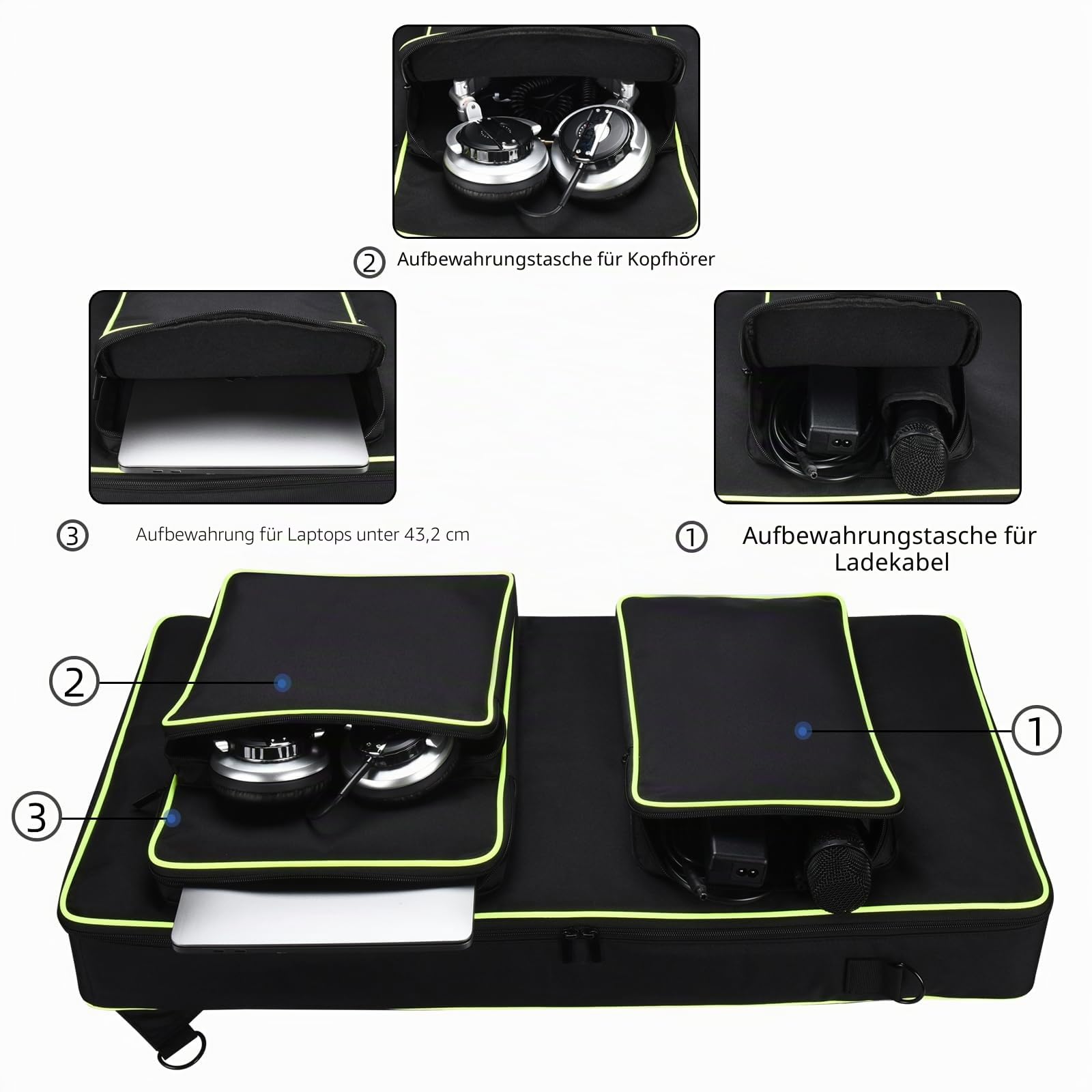 Tragetasche für Pioneer DDJ FLX10/DDJ-1000SRT/DDJ-1000 DJ-Controller, kompatibel mit 29.3316.534.33 cm Controllern, harte Reisetasche mit Schultergurt