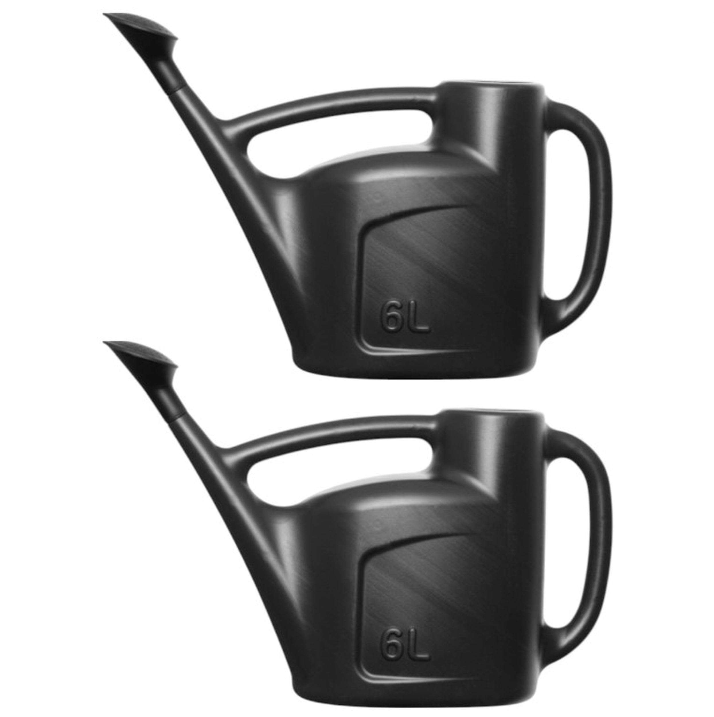 Whitefurze 2X 6L Black Watering Can With Detachable Sprinkler Rose For Indoor Outdoor Watering from B&Q