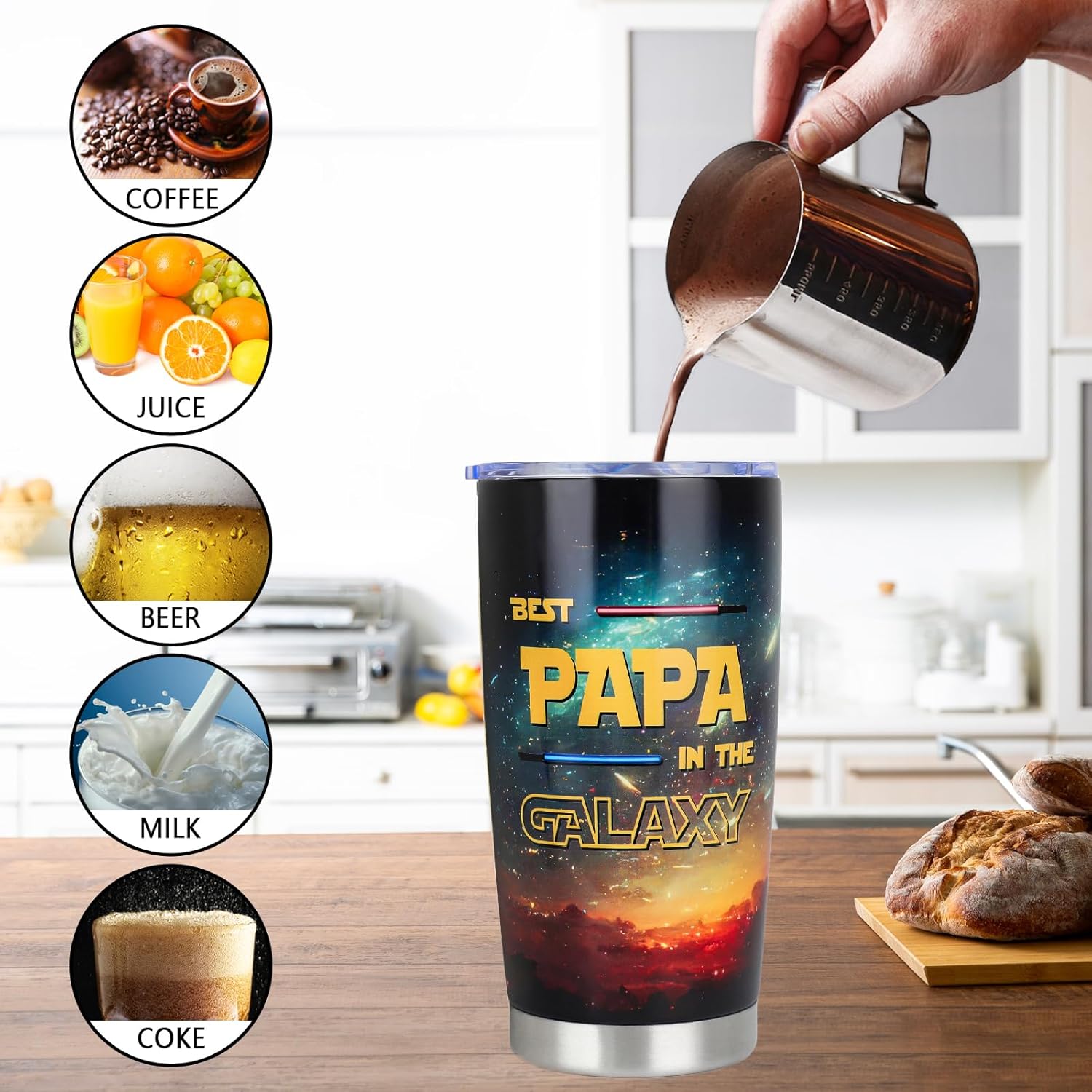 Gifts for Papa from Grandkids - Papa Gifts for Birthday Fathers Day Valentines Day Christmas - Romantic Anniversary Wedding Gift for Him Men - Best Dad Gift from Daughter Son -20oz Tumbler - Image 5