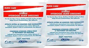 Burn Care, Two 4"x4" Hydrogel Burn Dressings