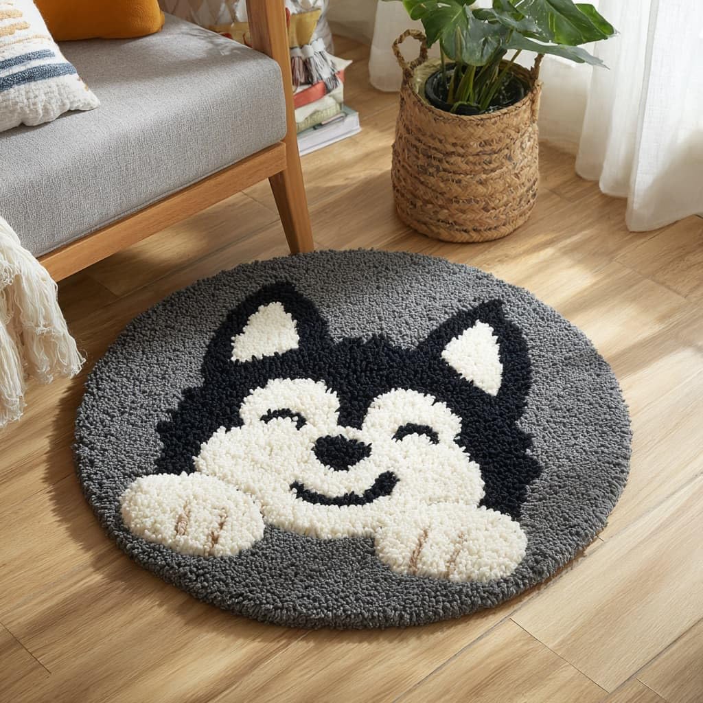 AMBATTERY DIY Latch Hook Rug Kit for Aldult,Animal Dog