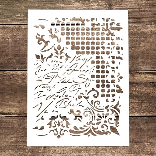 Plantilla decorativa de plantilla de arlequín para pintar sobre lienzo, muebles de madera, papel para manualidades (tamaño A4)