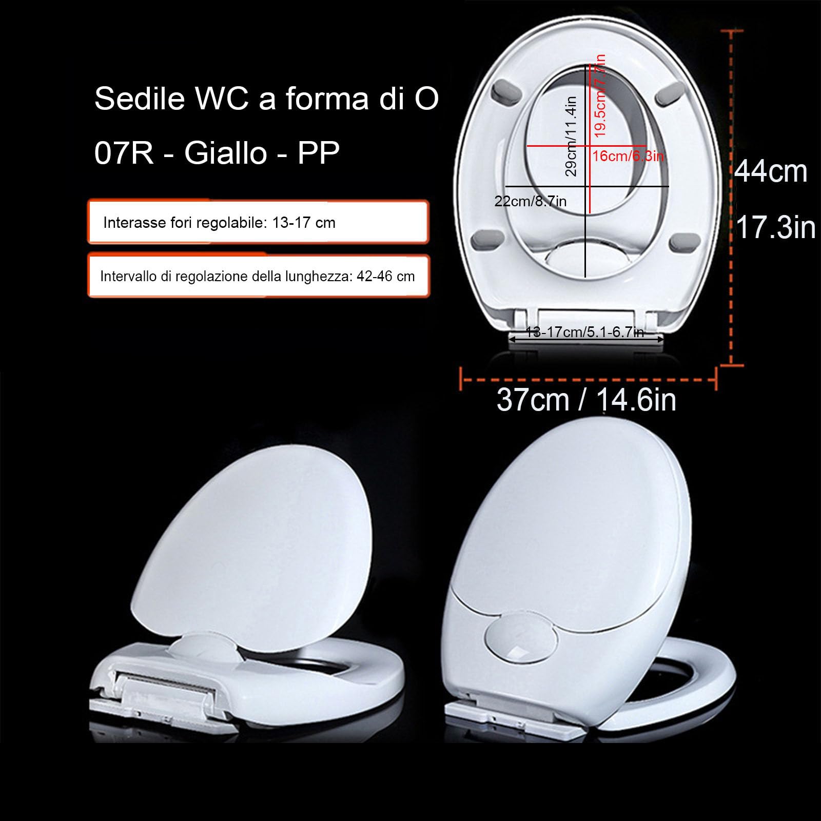 Sedile WC 2 in 1, Tavoletta WC Famiglia Forma O con Chiusura Ammortizzata