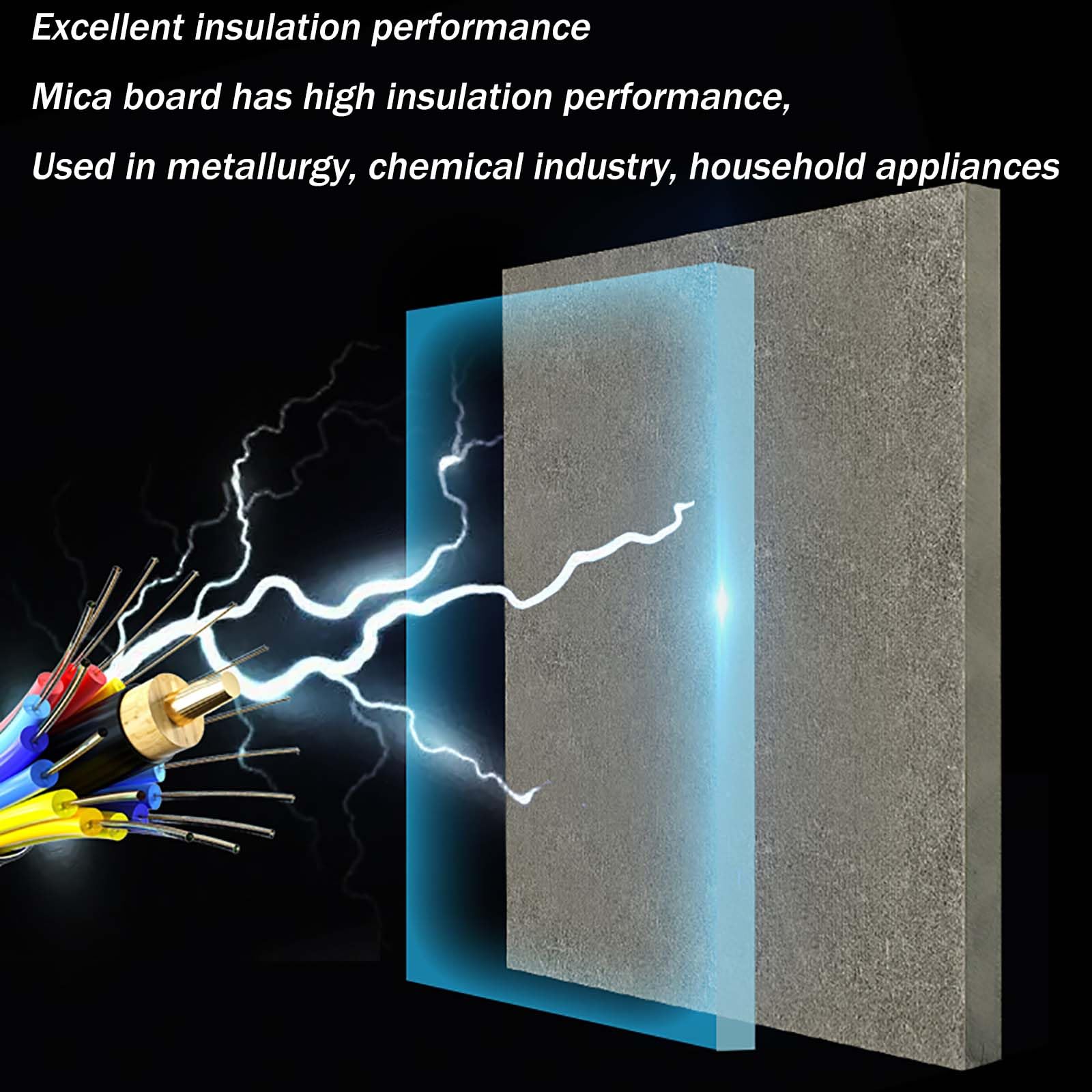 Glimmerplatte zur elektrischen Isolierung Hitzebeständigkeit, Flexible & langlebige Mica Sheet für DIY & Bastelprojekte,6mm,400x500