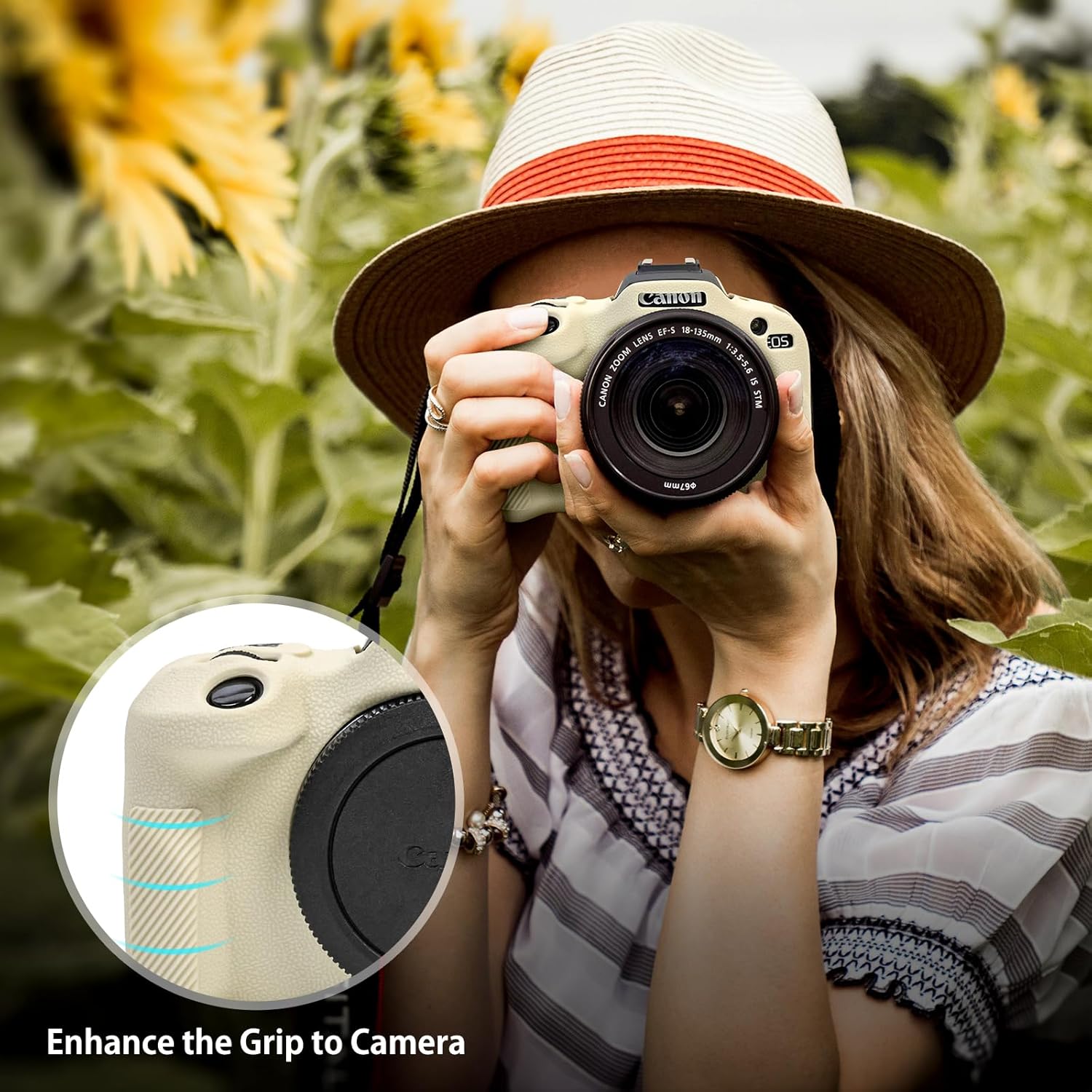 MUZIRI KINOKOO EOS R100 EOSR100 Case, Soft Silicone Protective Case for Canon EOS R100/EOSR100 Mirrorless Camera - Anti-Scratch Slim Fit R100 Silicon Case - White 7 71oeyJW+zEL. AC SL1500