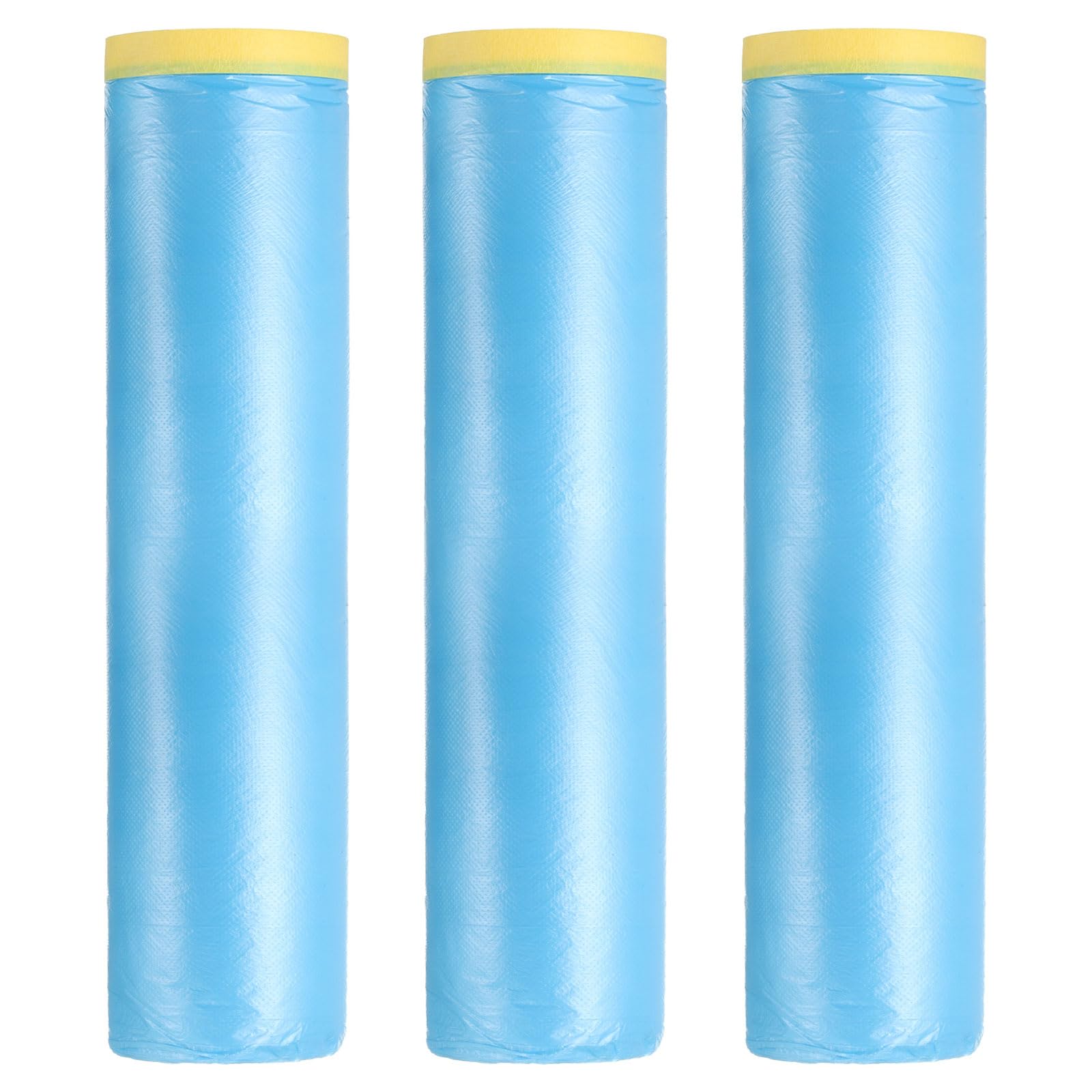 QUARKZMAN Pellicola Protettiva Pretapezzata 7.9 Piedi X 82 Piedi Telo In Plastica Per Pittura Con Nastro Adesivo Medio Per Protezione La Verniciatura E La Spruzzatura Pellicola Blu 3 Pezzi