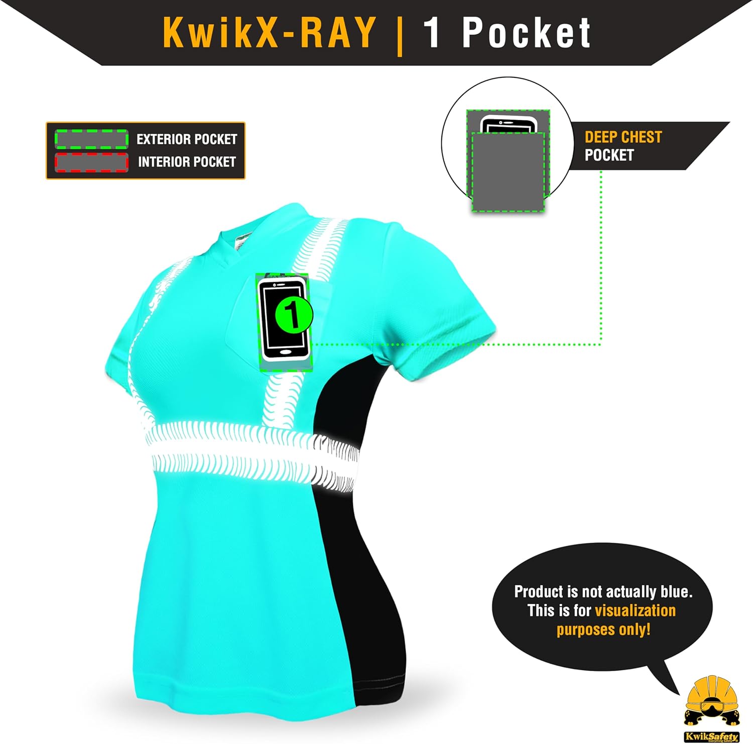 KwikSafety - Charlotte, NC - Vixen Hi Vis Short Sleeve Safety Shirt for Women [Angel Hair Reflective Tape] - Image 6