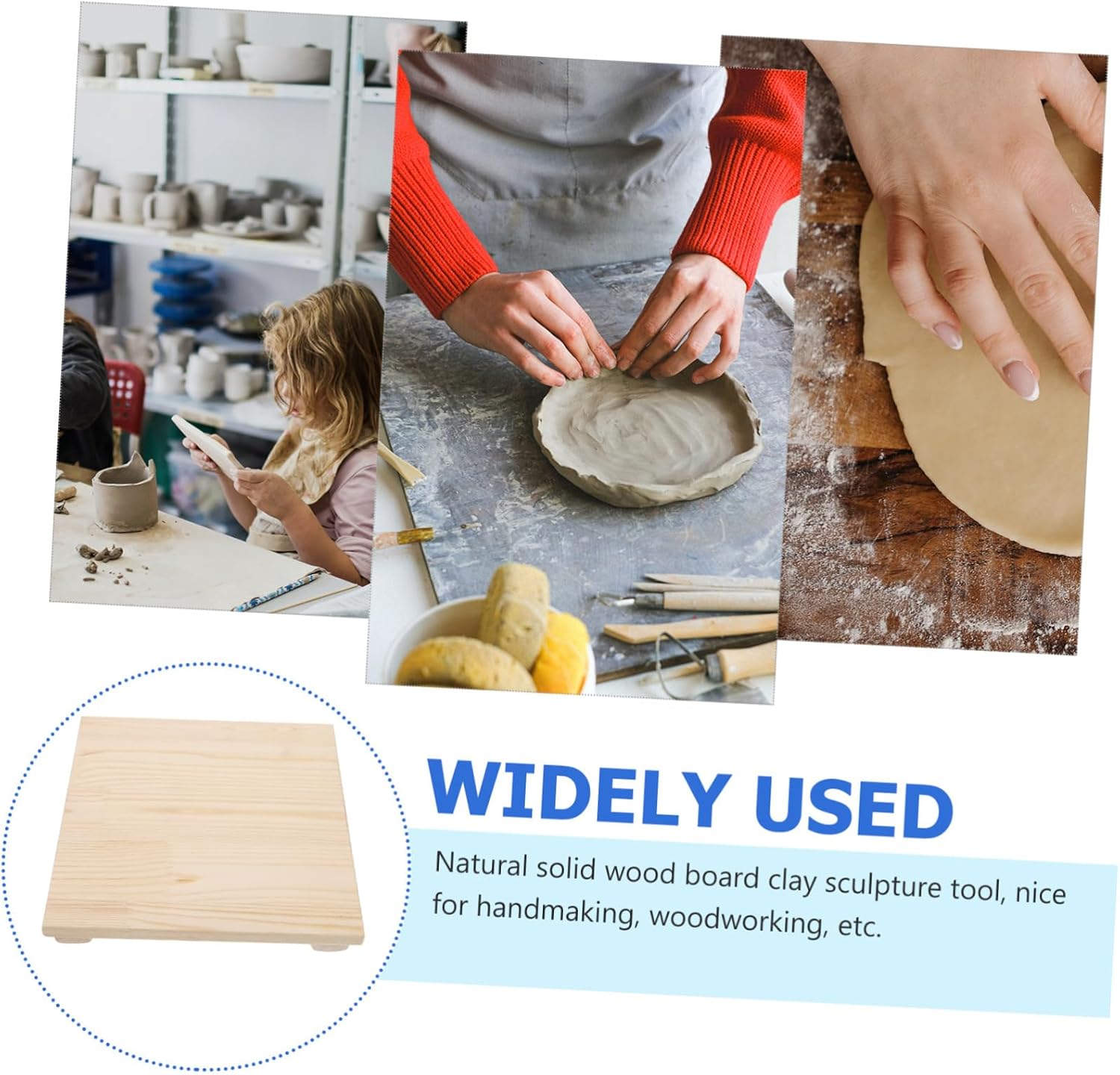 Homoyoyo Wooden Pottery Clay Drying Board Sculpting Tool for Artists DIY Crafts and Pottery Projects Absorbent Mud Board for Clay Shaping and Display
