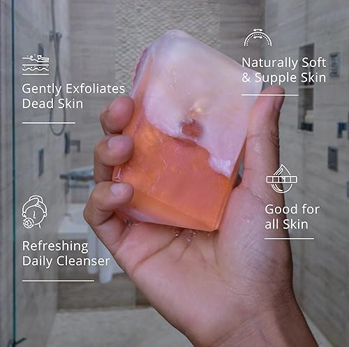 Miniatura 5 de Earth & Home Jabón de piedras preciosas (lavanda y rosa) - Juego de 2 jabones de roca con piedra en el interior, jabón de cristal perfumado