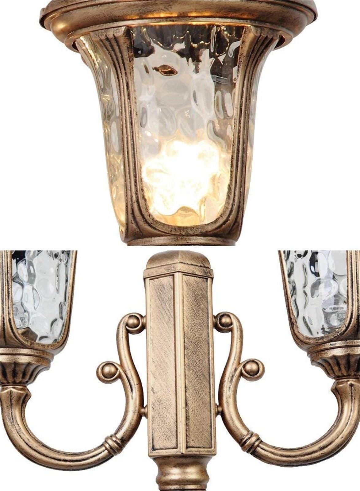 Lampy Solarne, Słupki Oświetleniowe, Zewnętrzne, 335 Cm, 1-Światło, 2-Światła, Retro, Dziedziniec, Europejska, Szklana Latarnia, Lampa Uliczna, Zewnętrzna, Wodoodpor,245cm