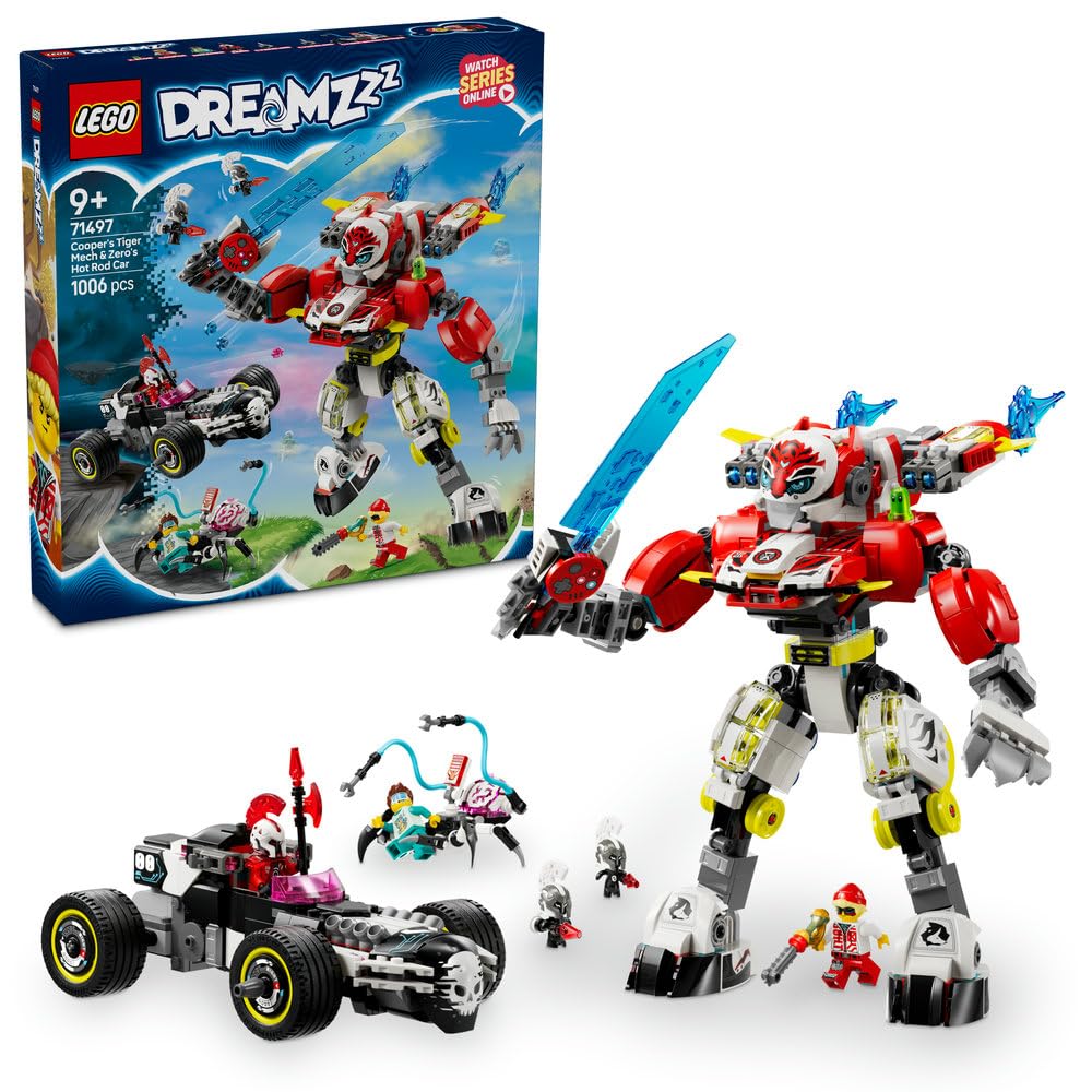 ジェミリー LEGO DREAMZzz Tygrysi Mech Coopera i Hot Rod Zero, Zabawka dla