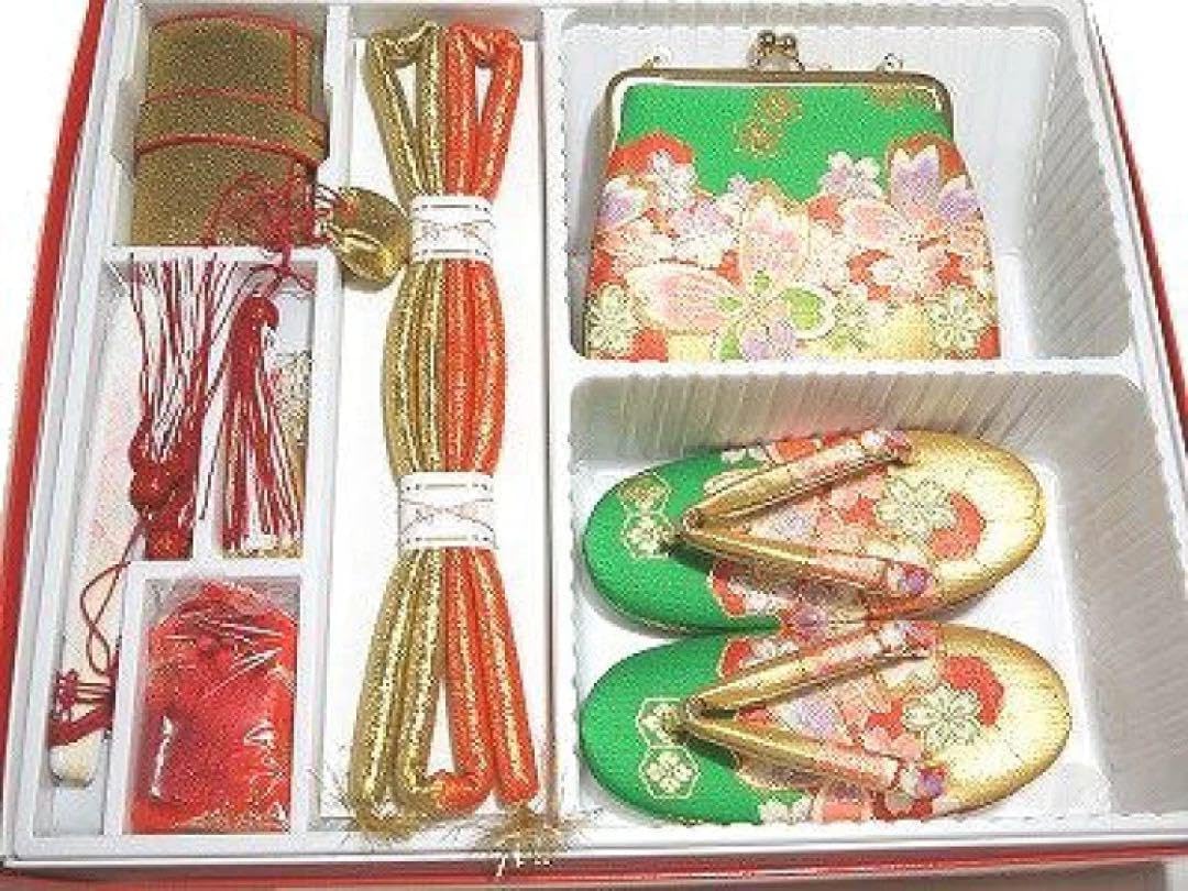 七五三お祝い 女児 箱迫 はこせこ7点セット 3歳用 金襴 3J