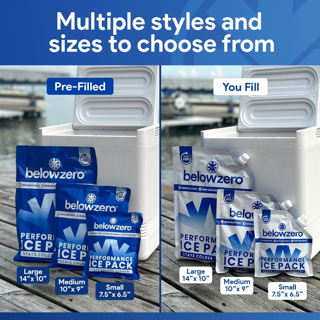 Below Zero Reusable Ice Packs for Coolers – Long Lasting Cooler Ice Pack Blocks, Leak-Proof Freezer Packs for Camping, Lunch Boxes & Travel - Image 7