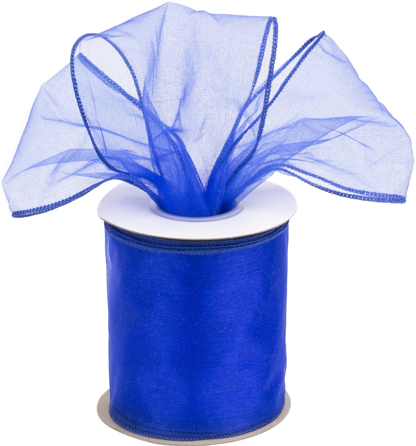 Joycrosso 4 Inch Royal Wired Organza Ribbon - 20 Yards Sheer Decorative Ribbon for Gift Wrapping, Wedding Decor, Christmas Tree, Crafts & DIY Projects