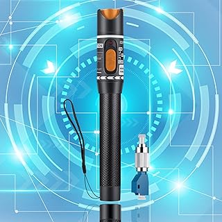 1pc Visual Fault Locator 10MW 10KM VFL Fiber Optic Tester Fiber Optic Cable Tester with Singlemode 9/125um FC Male to LC Female Adapter