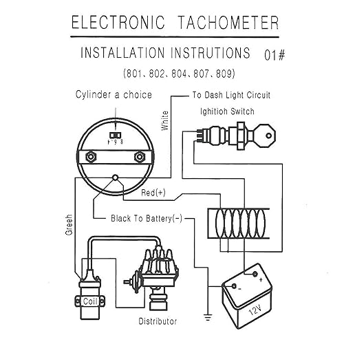 Miniatura 4 de Tacómetro de coche de 3.75 pulgadas, 0-8000 RPM, 7 luces de fondo de color, medidor de tacómetro, para vehículos de gasolina de 468 cilindros y 12 V