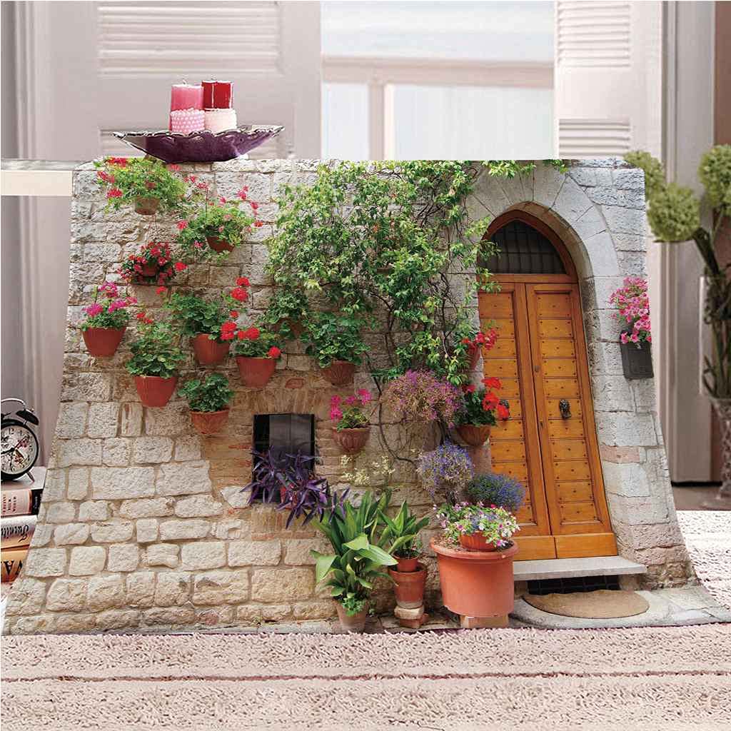 Couverture Polaire Flanelle Cadeau Idéal Maison de Campagne Douce Impression 3D 150x200cm